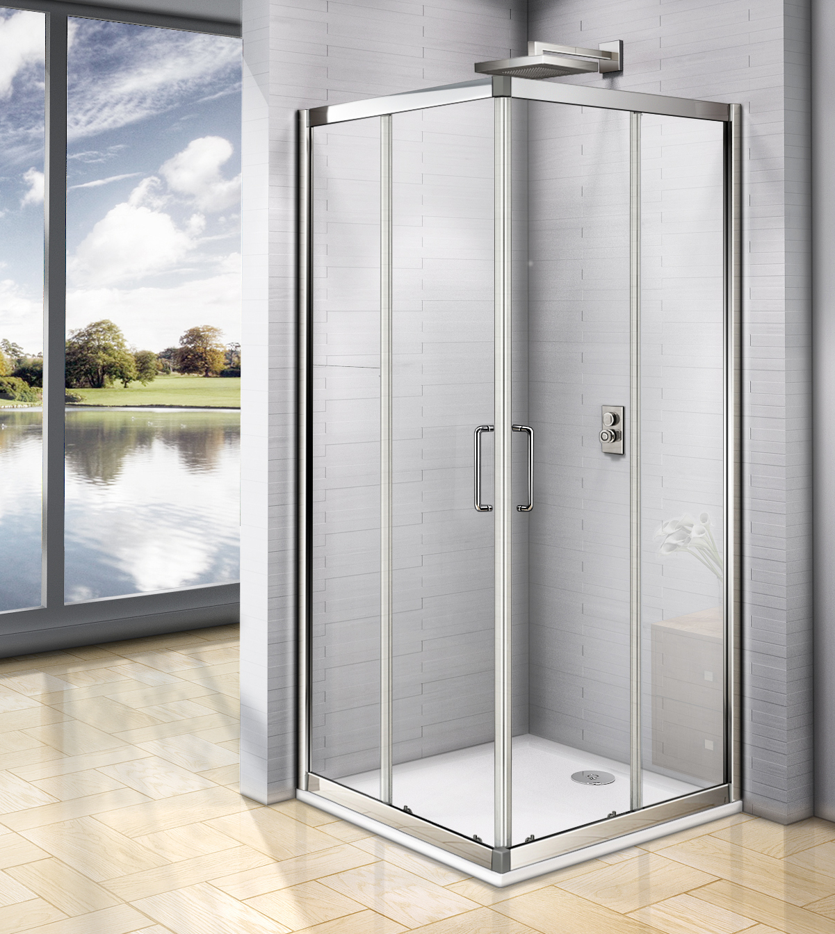 душевой уголок gooddoor neo cr-80-c-ch 80x80