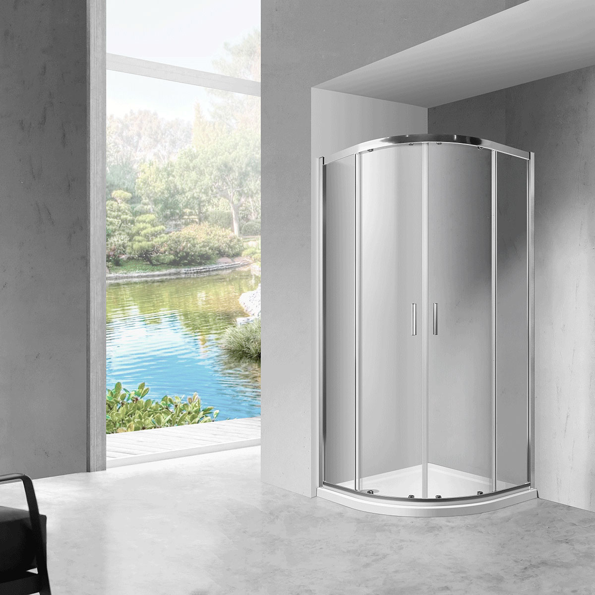 душевой уголок vincea scala vsq-2sc100cl 100x100 прозрачное стекло / профиль хром