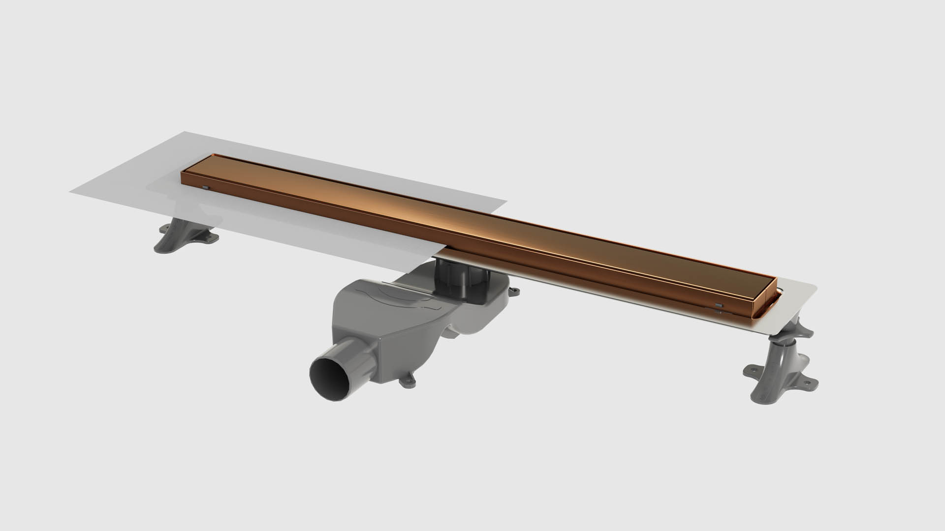 душевой лоток boheme premium linear 80 982-80-brb брашированная бронза