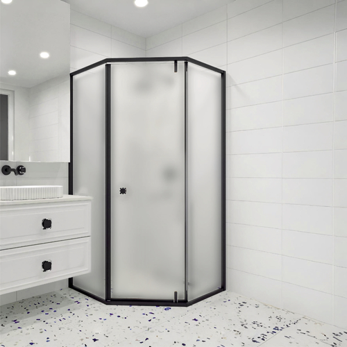 душевой уголок rgw hotel ho-088-b 100x100 стекла матовые / профиль черный