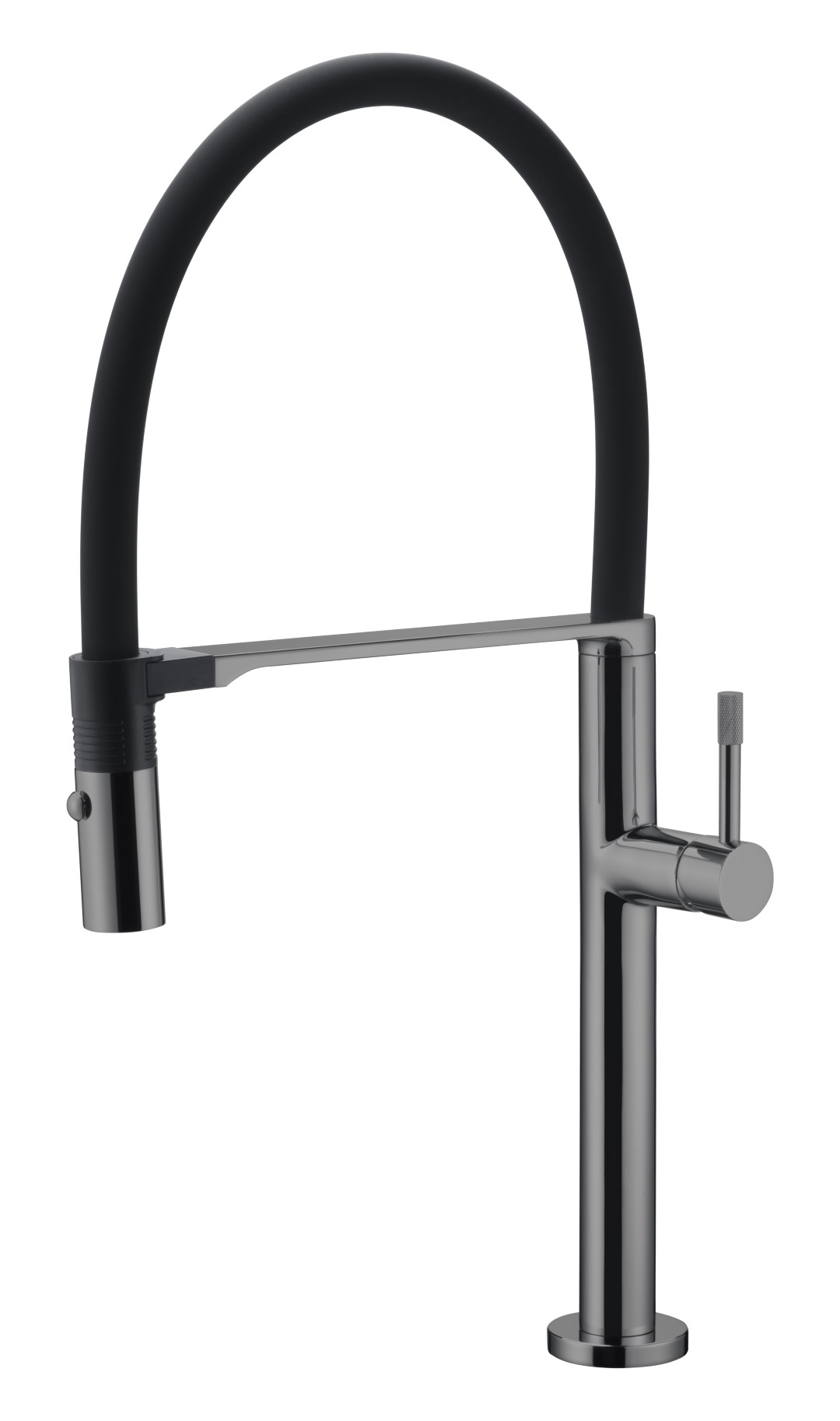 смеситель для кухни boheme uno shine gun metall 114-sgm оружейная сталь глянец
