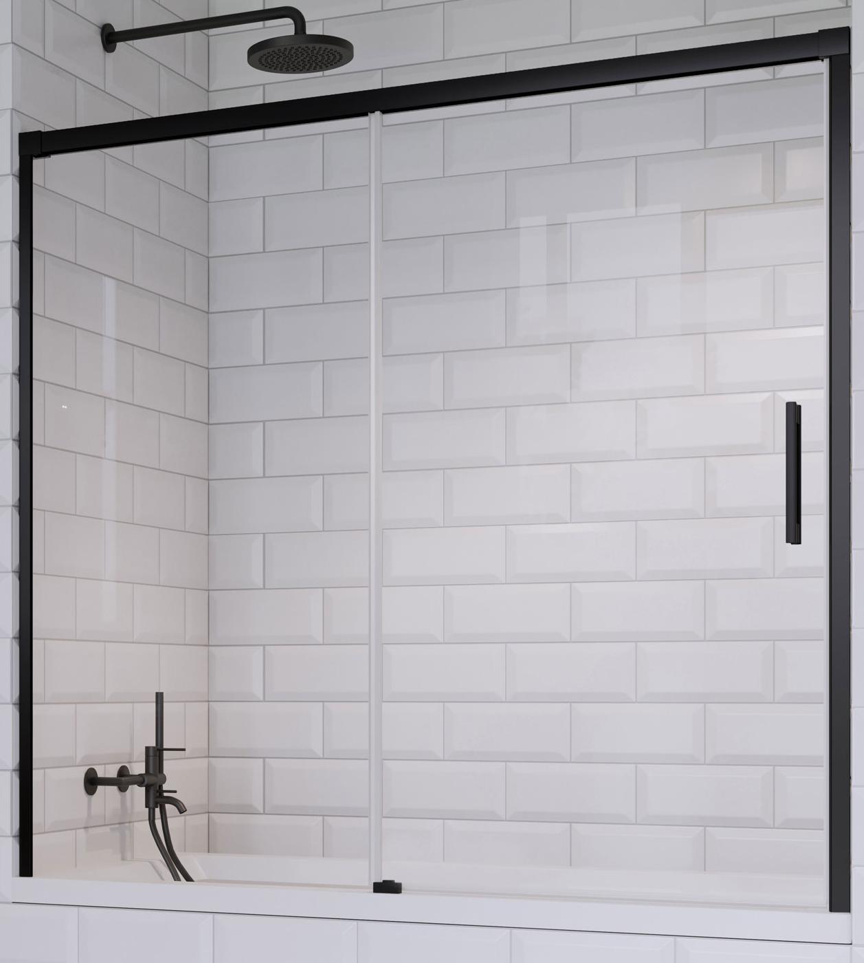 шторка на ванну radaway idea black pn dwj 140 l (прозрачное)