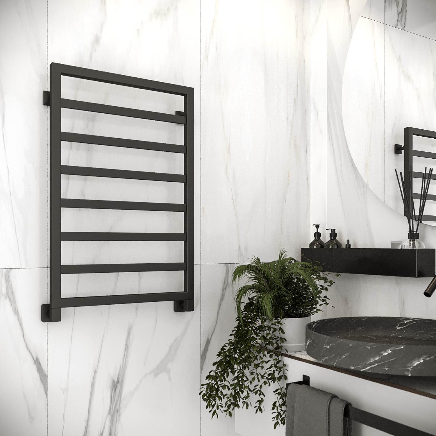 полотенцесушитель водяной stinox bergamo 50x80 черный матовый