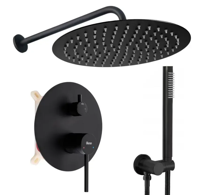 душевая система скрытого монтажа rea foss clif black rea-p5968 черный
