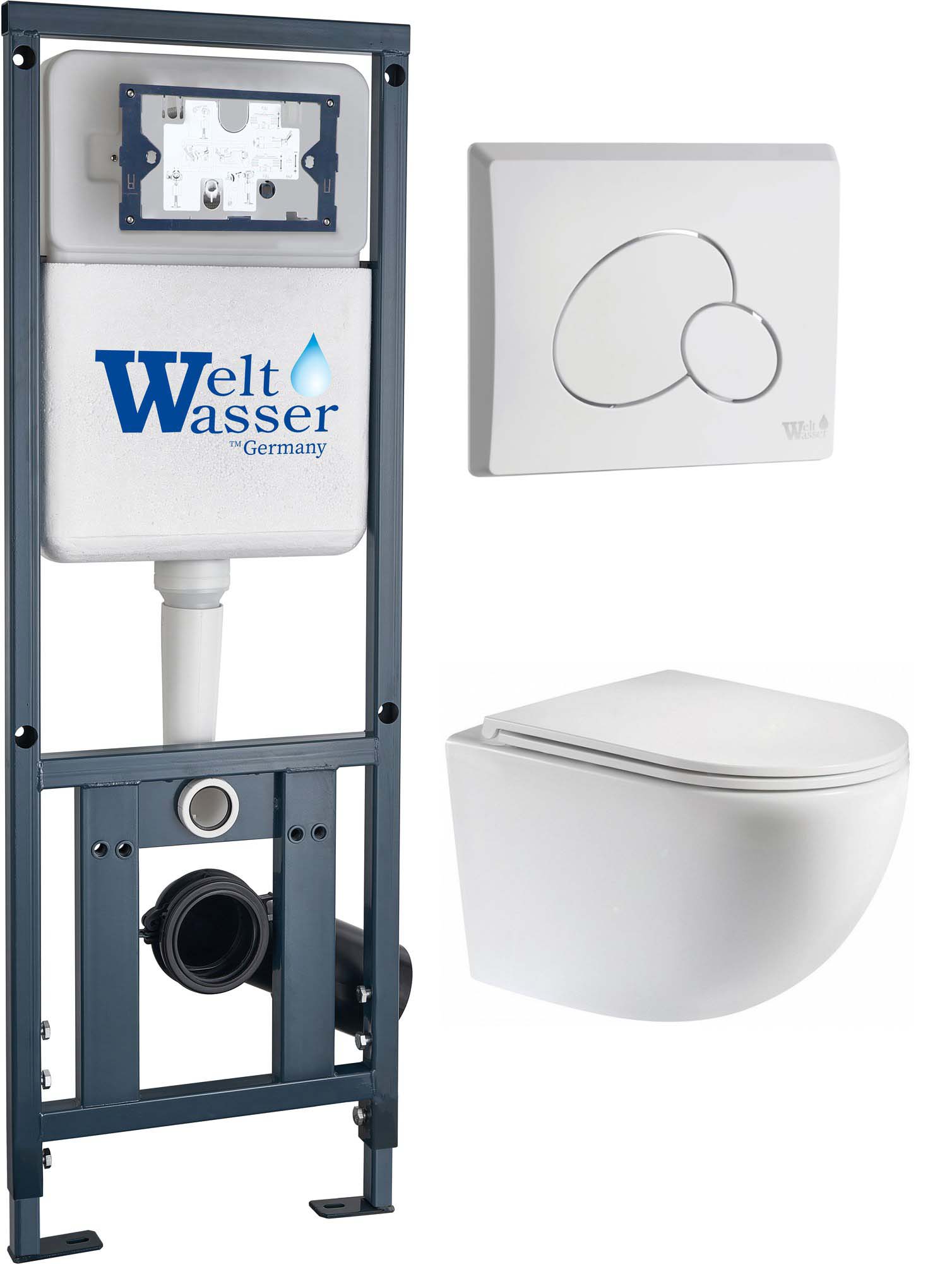 комплект инсталляции welt-wasser marberg 410 rd wt клавиша белая, с унитазом teymi lina vortex t40110