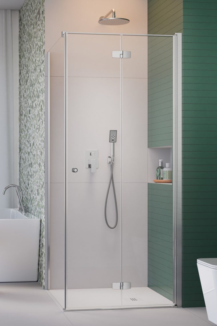 душевой уголок radaway fuenta kdj b 100x110 правый, стекла прозрачные, профиль хром