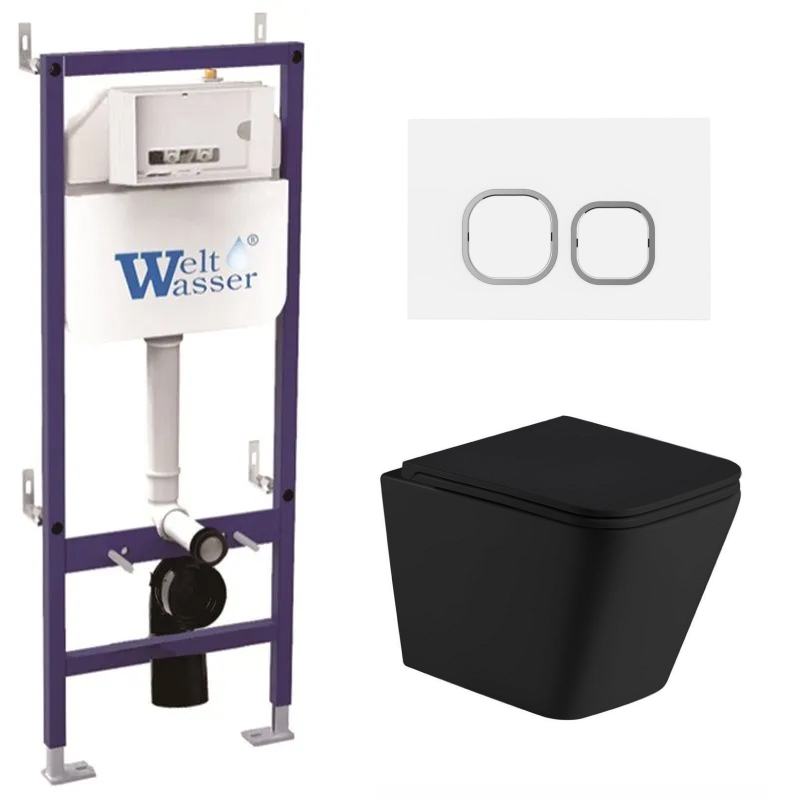 комплект инсталляция welt-wasser bamberg 460 для унитаза gelbach 043 gl-bl с клавишей смыва bamberg wt