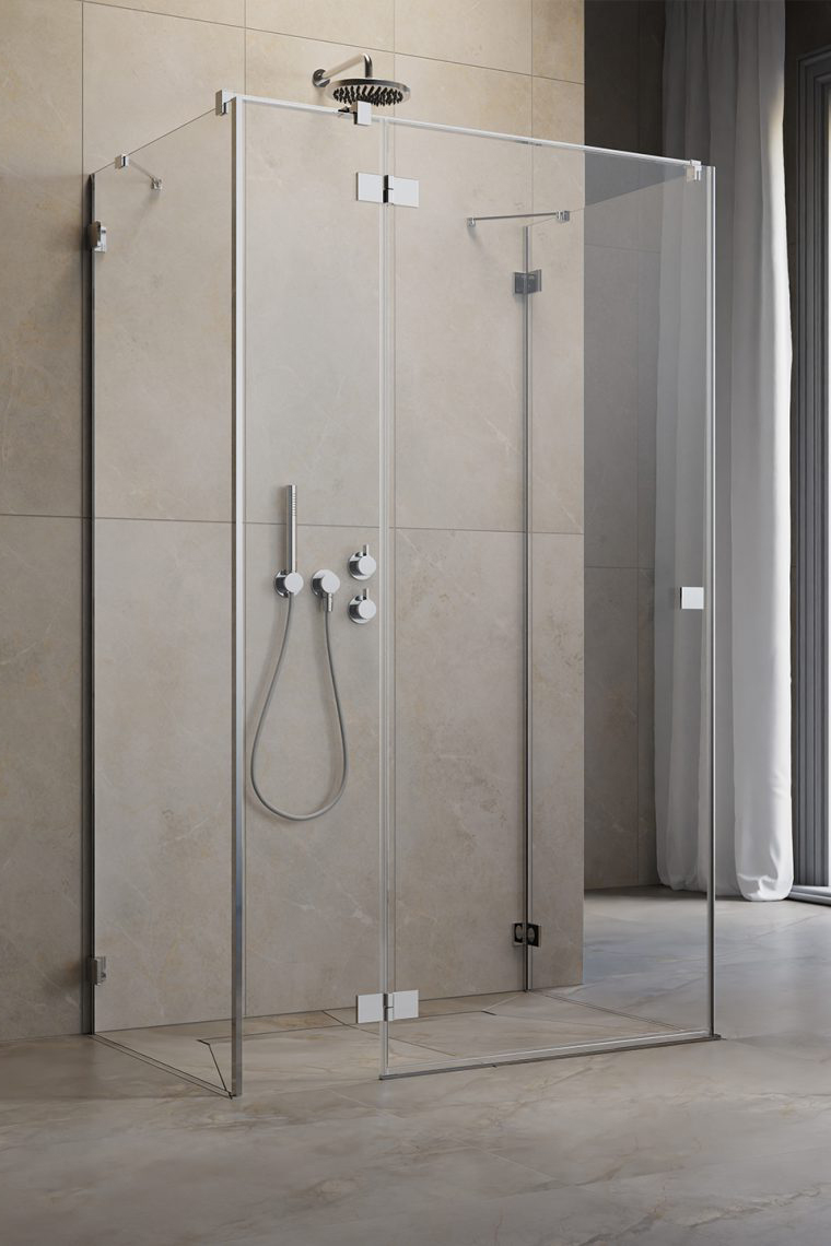 душевой уголок radaway essenza pro kdj+s 100x75 левый, стекла прозрачные, профиль хром