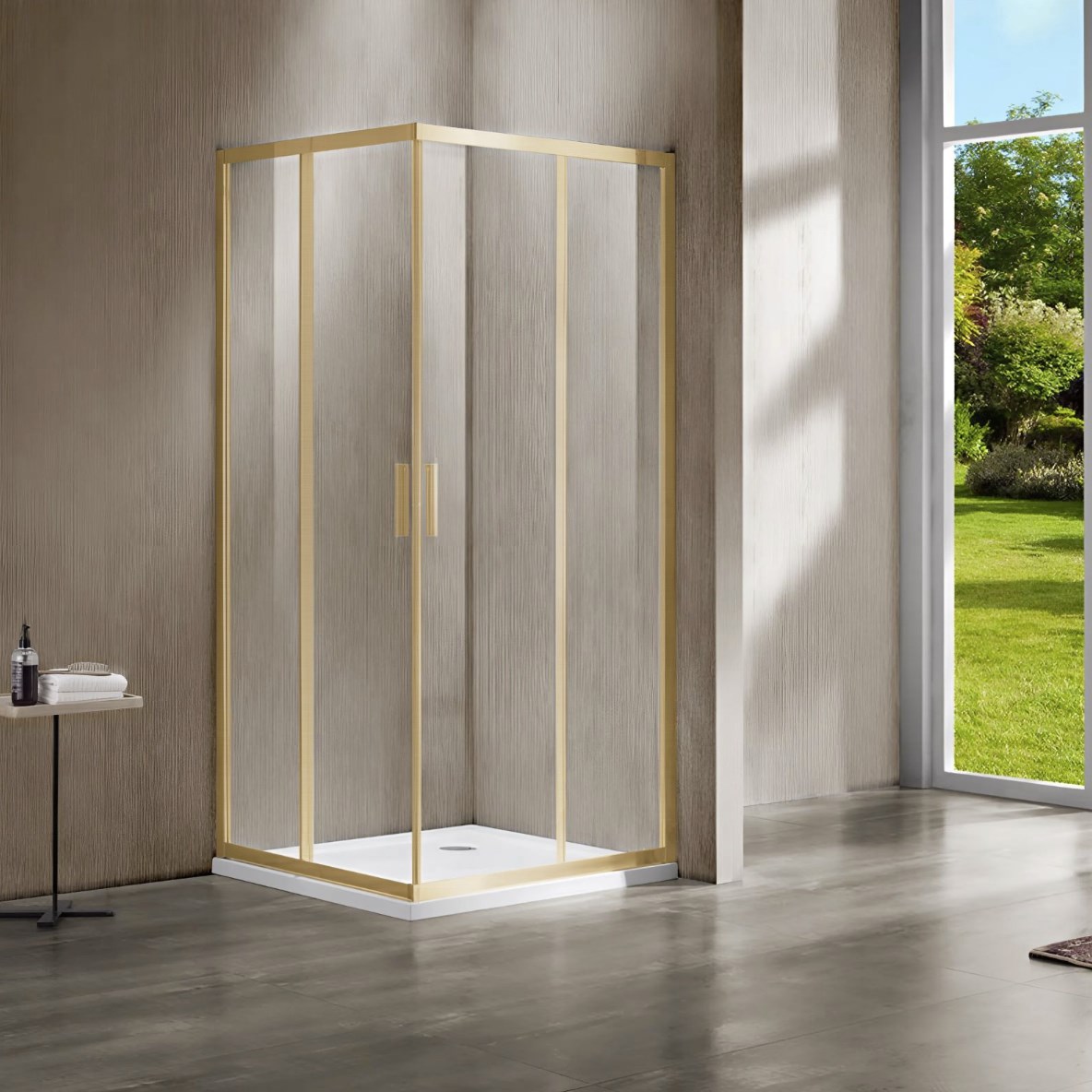 душевой уголок vincea garda vss-1g8011clg 110x80 стекло прозрачное / профиль матовое золото