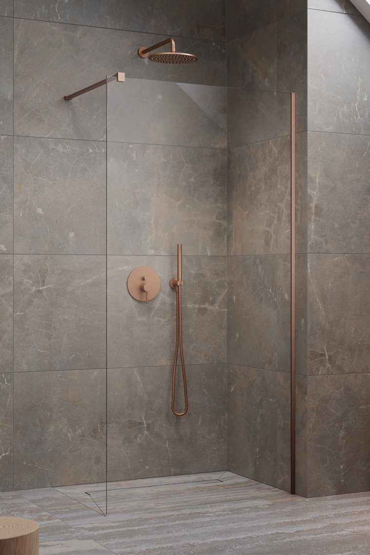 душевой уголок radaway modo x ii brushed copper 150x200 стекла прозрачные, профиль брашированная медь