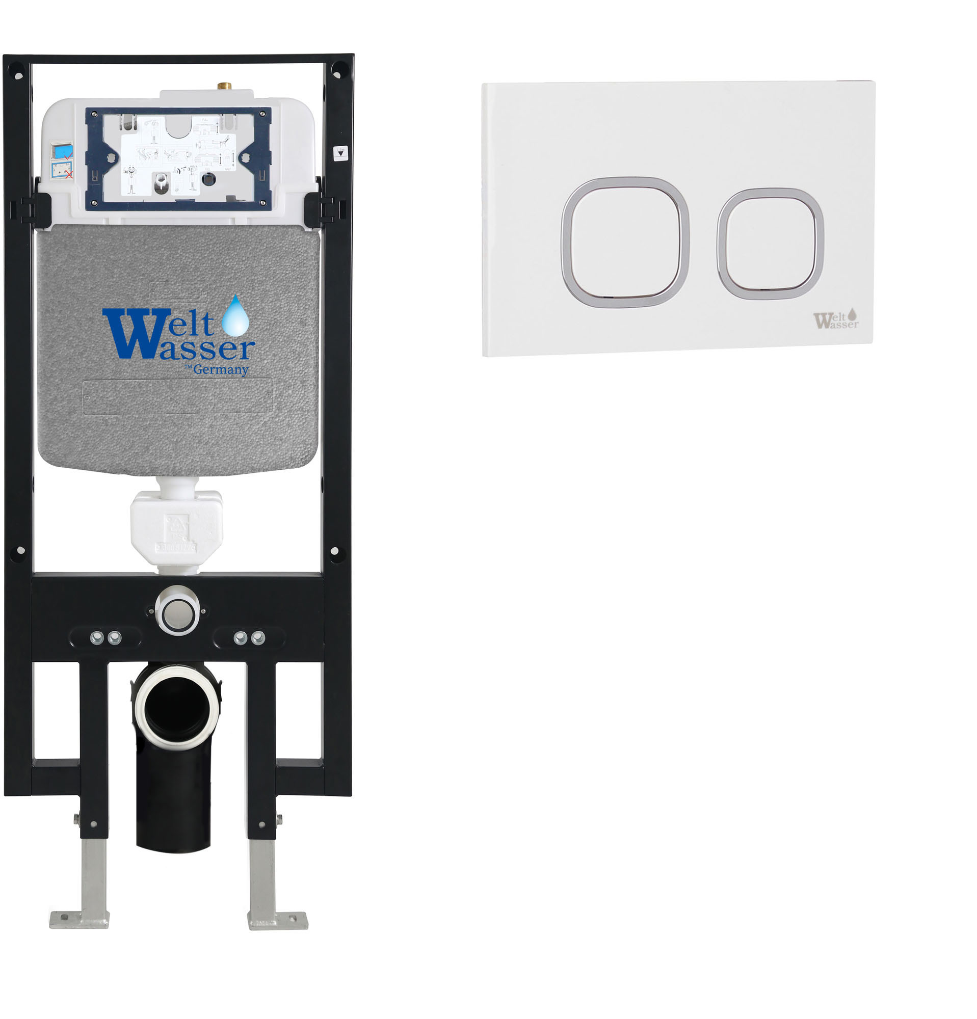 инсталляция для унитаза welt-wasser amberg 497 wt с белой клавишей