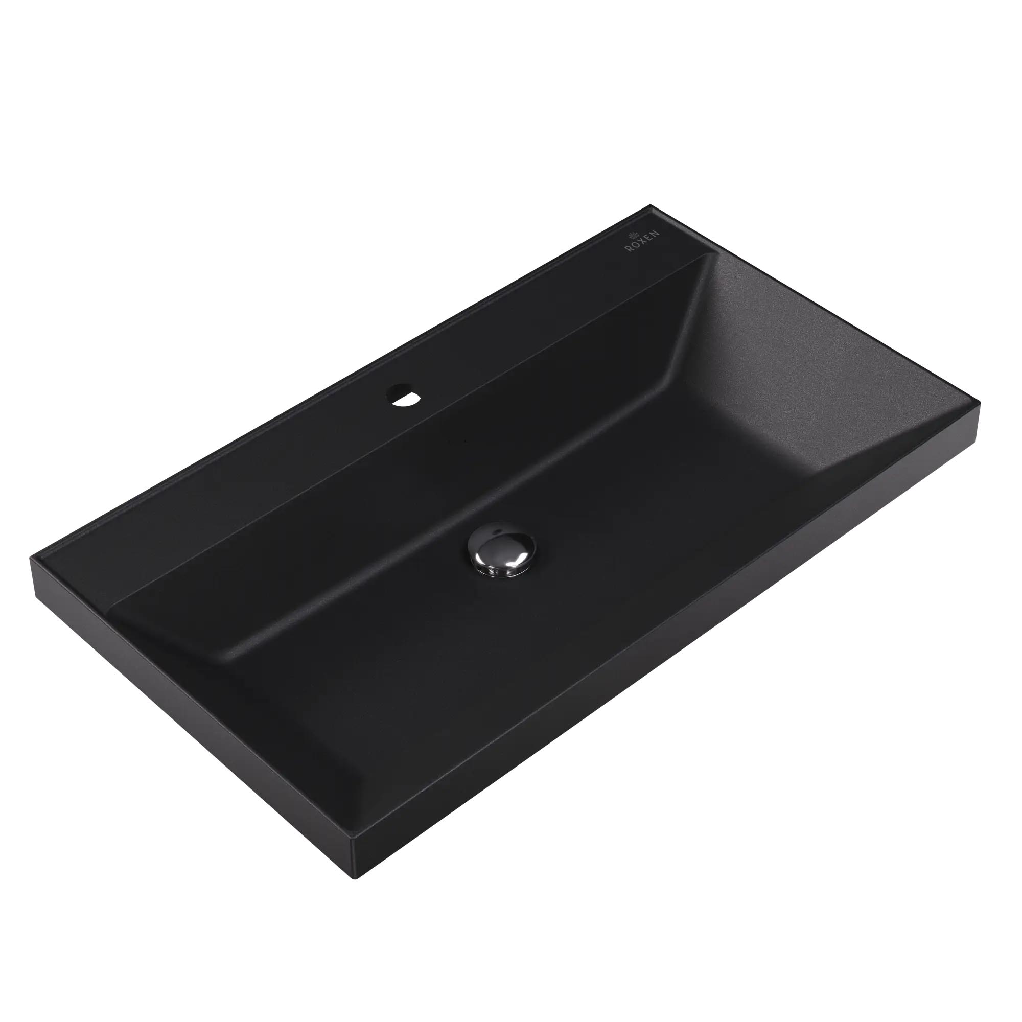 умывальник roxen mila black 80x45 черный
