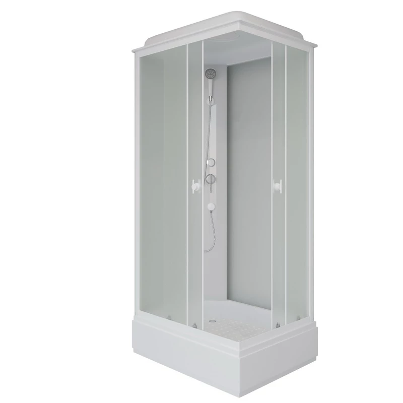 душевая кабина niagara promo p100/80/26q/mt 100x80 стекла матовые, профиль белый