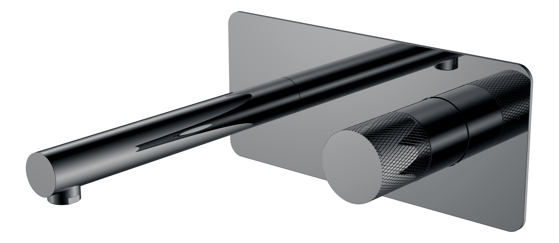 смеситель скрытого монтажа для умывальника boheme stick touch shine gun metall графит глянцевый