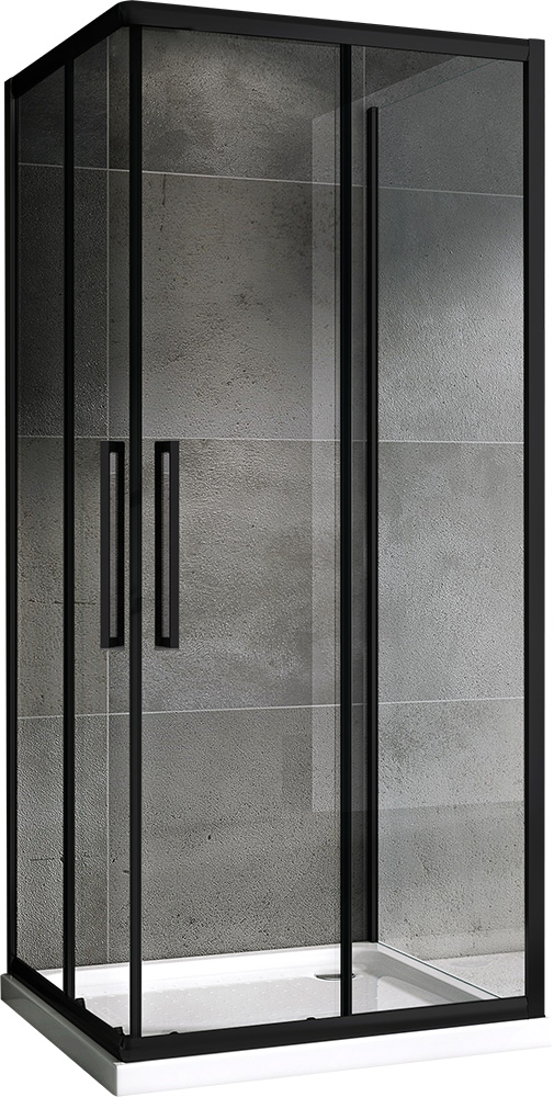 душевой уголок abber schwarzer diamant ag02080bh-s80b 80x80 стекла прозрачные, профиль черный