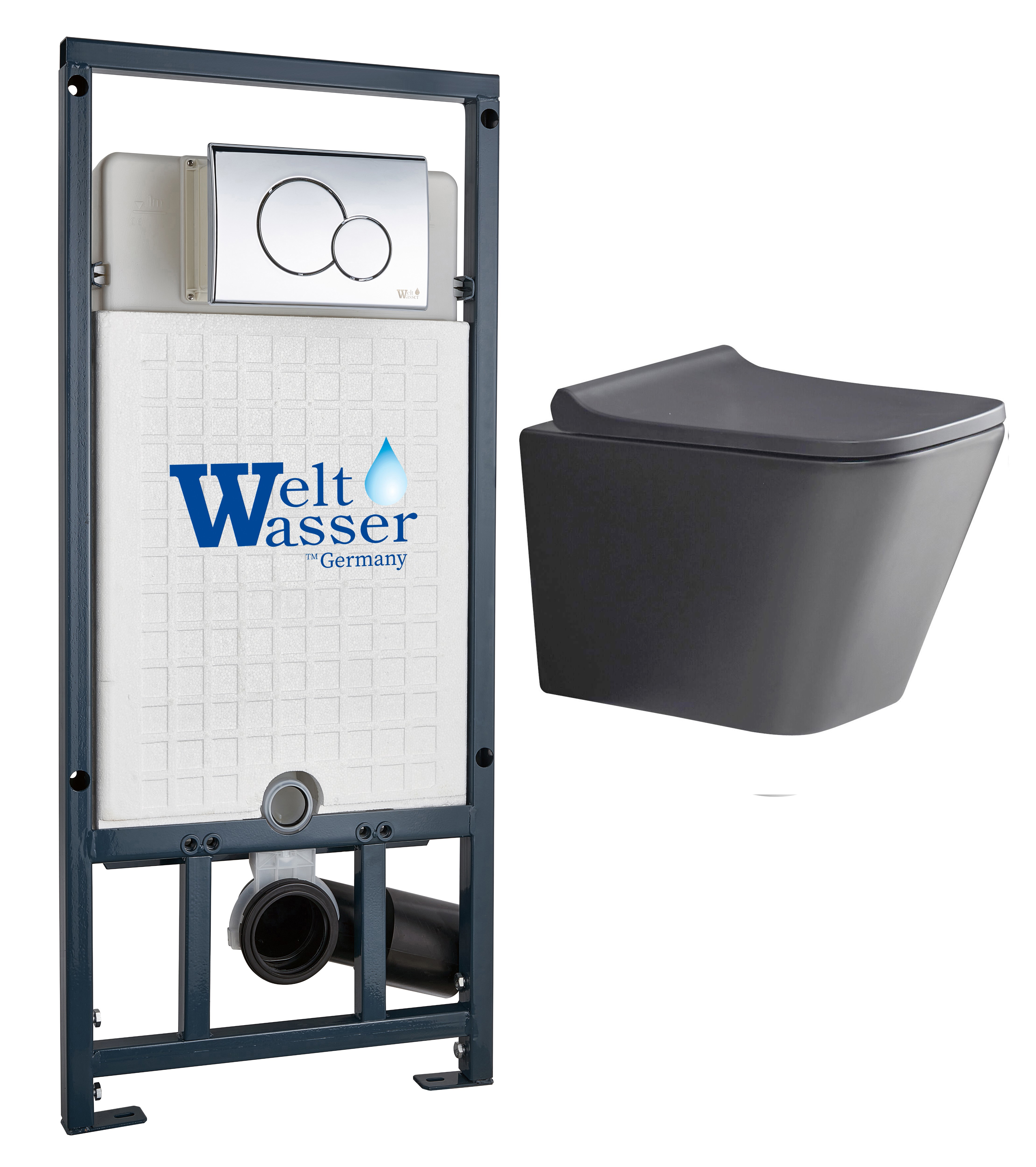 комплект инсталляции welt-wasser marberg 507 с унитазом gelbach 041 mt-gr и клавишей смыва mar 507 rd gl-wt белый глянец