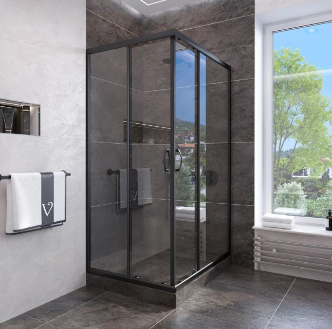 душевой уголок veconi rovigo rv-113b 90x90 прозрачные стекла