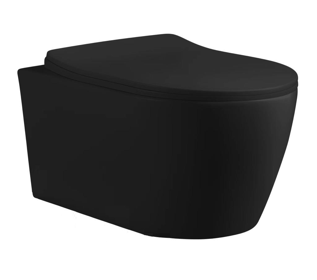 унитаз подвесной cerutti spa sella aria mbf ct10016 48x36 сиденье duroplast, микролифт, черный матовый