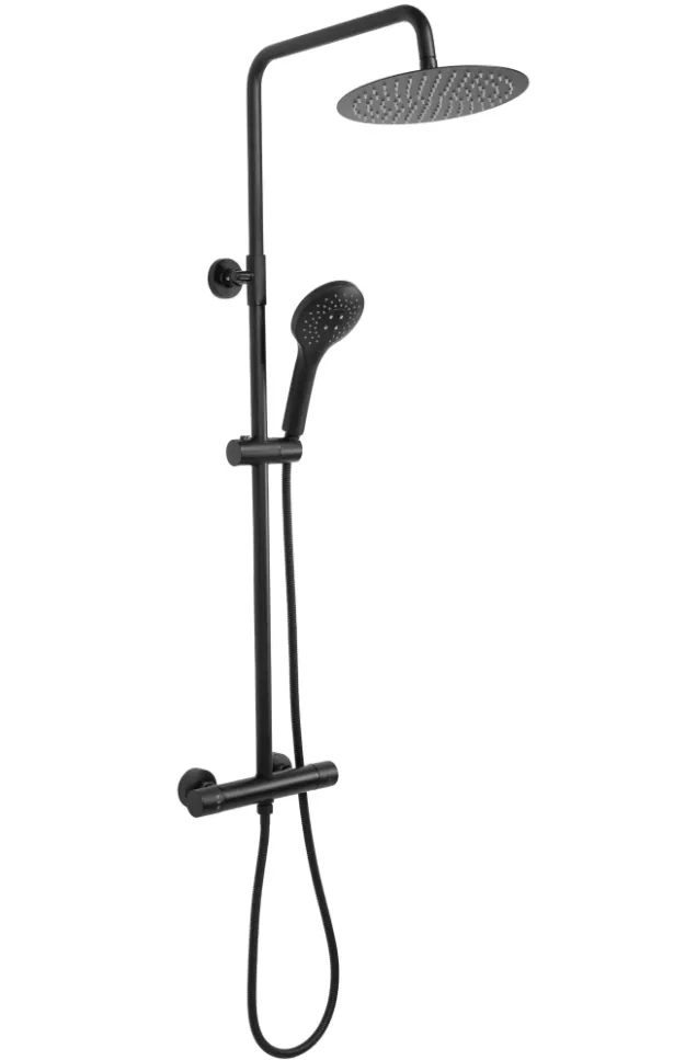 душевая стойка rea vincent black rea-p6600 с термостатом, черный