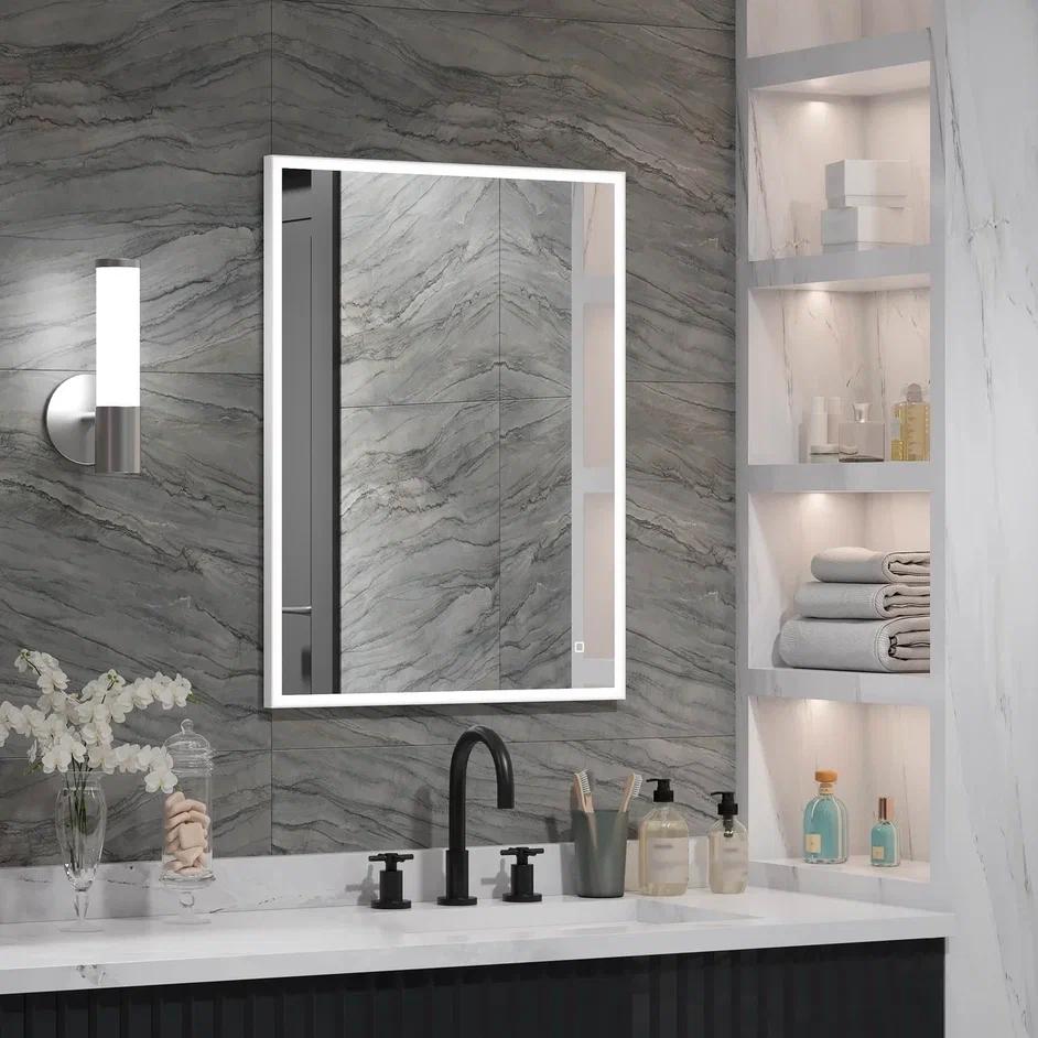 зеркало континент solid white led 60x80 с подсветкой