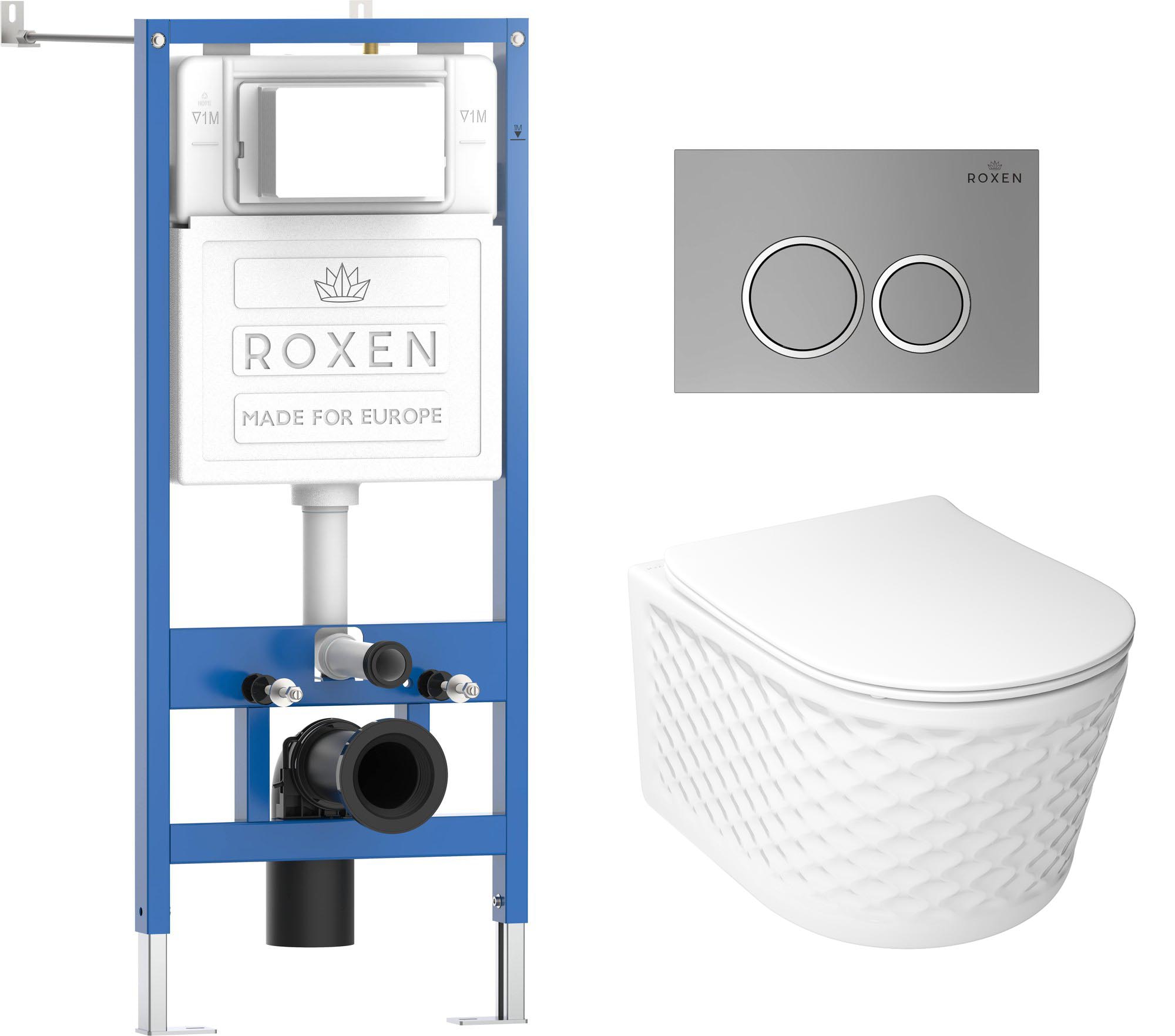 комплект инсталляция roxen stounfix dual fresh 6 в 1 979011 с унитазом vine tornado и клавишей смыва santi 410260m светло-бежевый