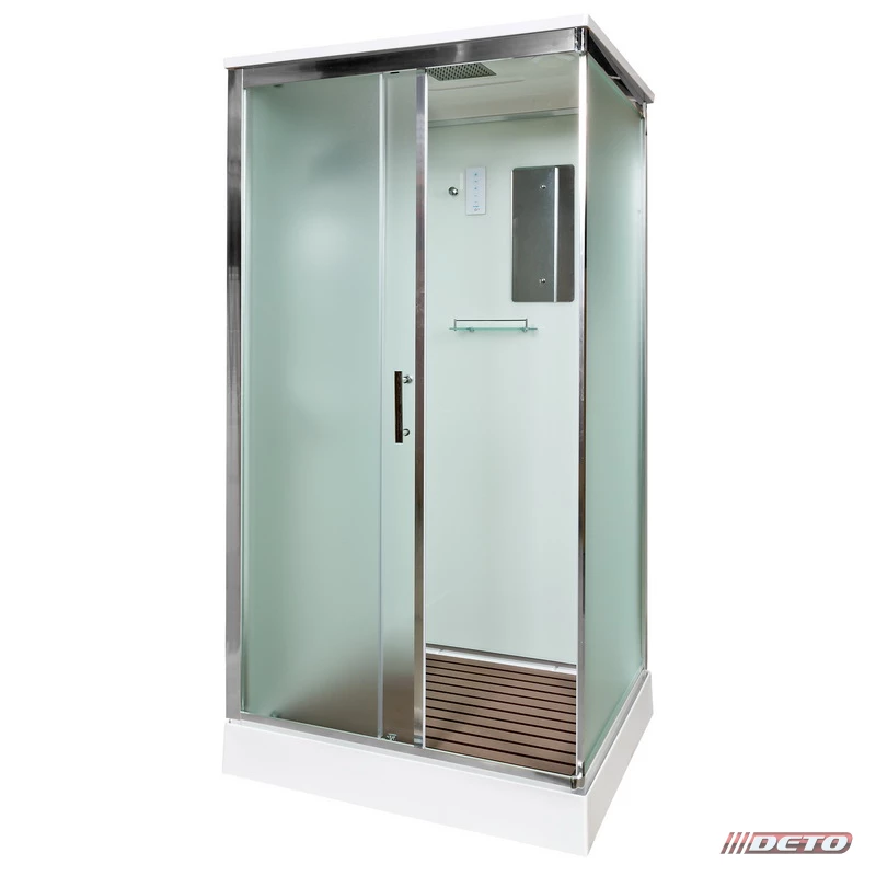 душевая кабина deto d119sel 110x90 с электрикой, стекла матовые, профиль хром