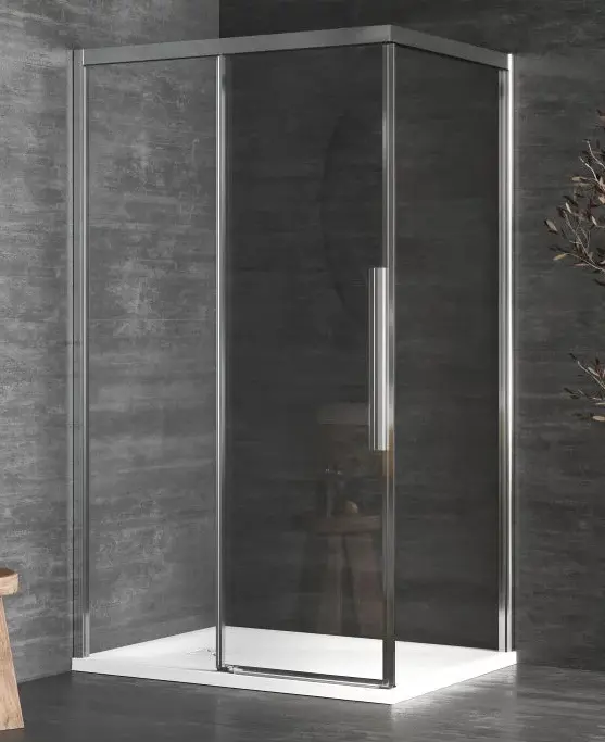 душевой уголок kolpa-san libra dw 100x80 прозрачное стекло / профиль хром (левый)