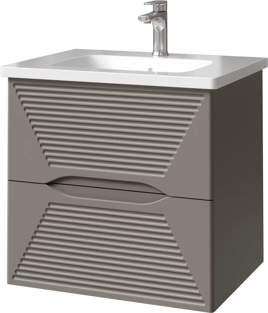тумба подвесная caprigo modo terza 60 35611-sf025 серый матовый