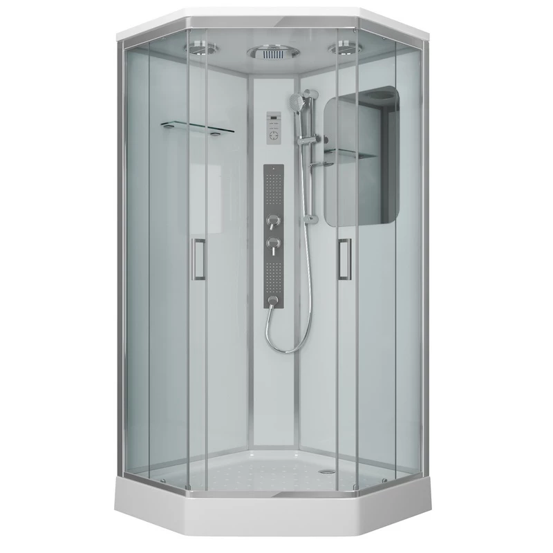 душевая кабина niagara premium ng-6002-01gd 100x100 стекла прозрачные, профиль хром