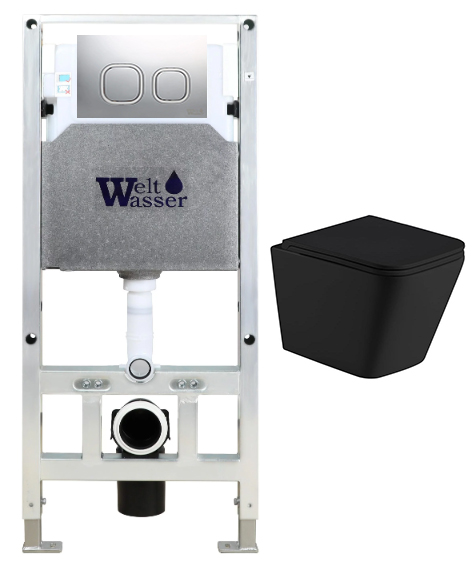 комплект инсталляция welt-wasser amberg 506 st для унитаза gelbach 043 mt-bl с клавишей смыва amberg rd-cr