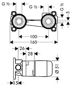 Скрытая часть Hansgrohe 13620180 фото 3 скрытая часть hansgrohe 13620180 фото 3