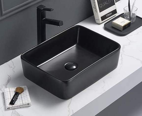 умывальник ceramalux n 7050mb 47x36 матовый черный