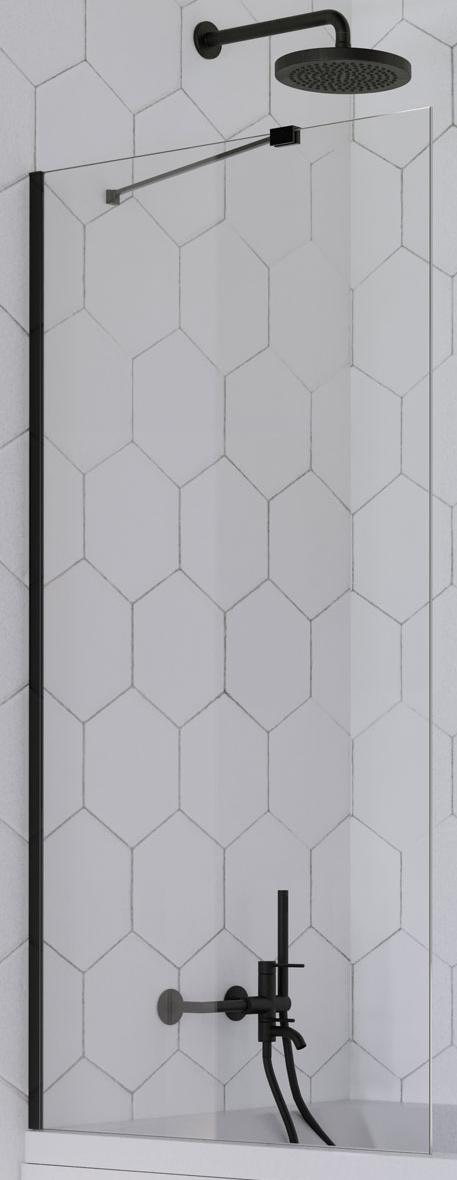 шторка на ванну radaway idea black pnj 60 (прозрачное)