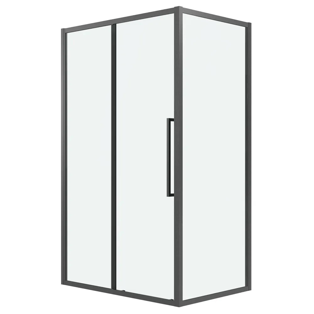 душевой уголок grossman cosmo 110x100 стекла прозрачные, профиль графит