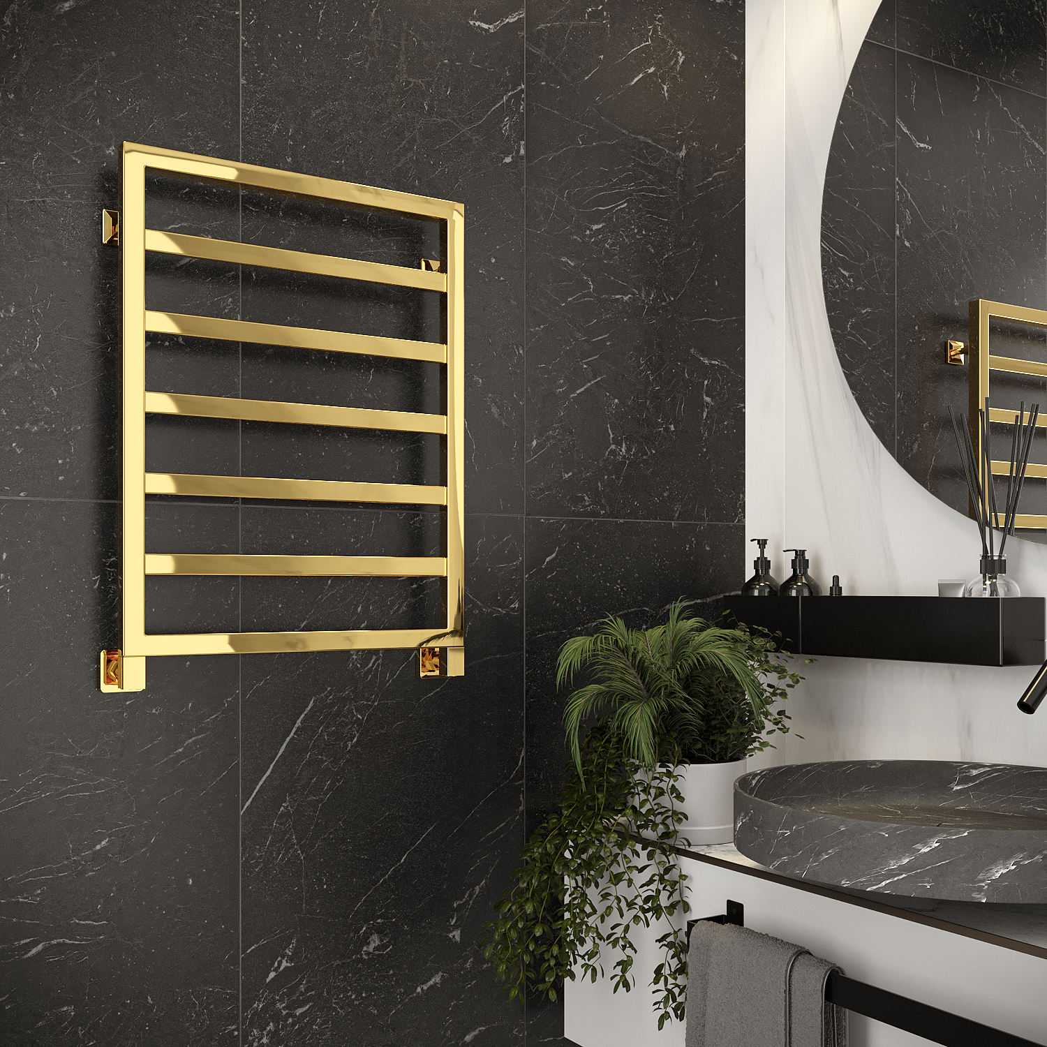 полотенцесушитель водяной stinox bergamo 50x70 золото глянец
