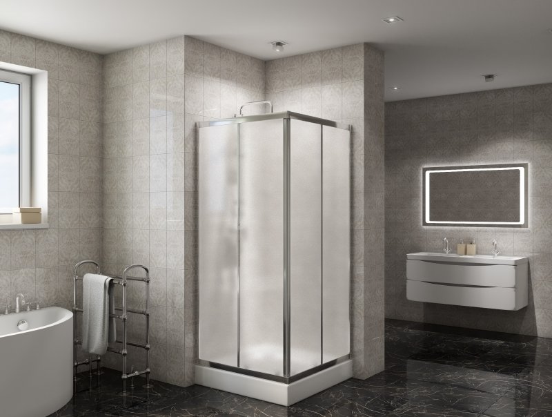душевой уголок belbagno due-a-2-90-p-cr 90x90 стекла текстурные (punto), профиль хром