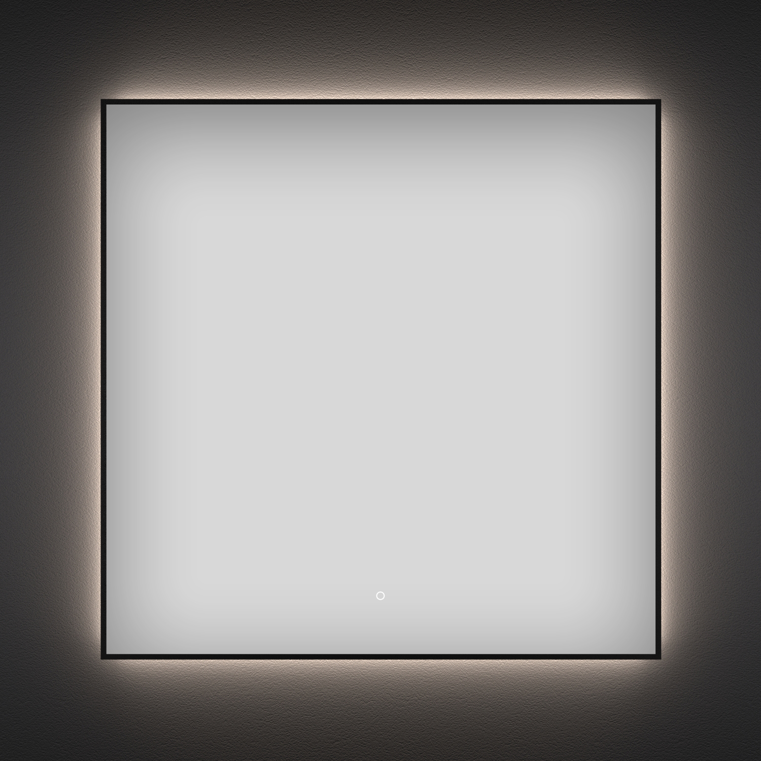 зеркало wellsee 7 rays' spectrum 172200370 70x70 с фоновой led-подсветкой (черный контур, сенсорная кнопка)
