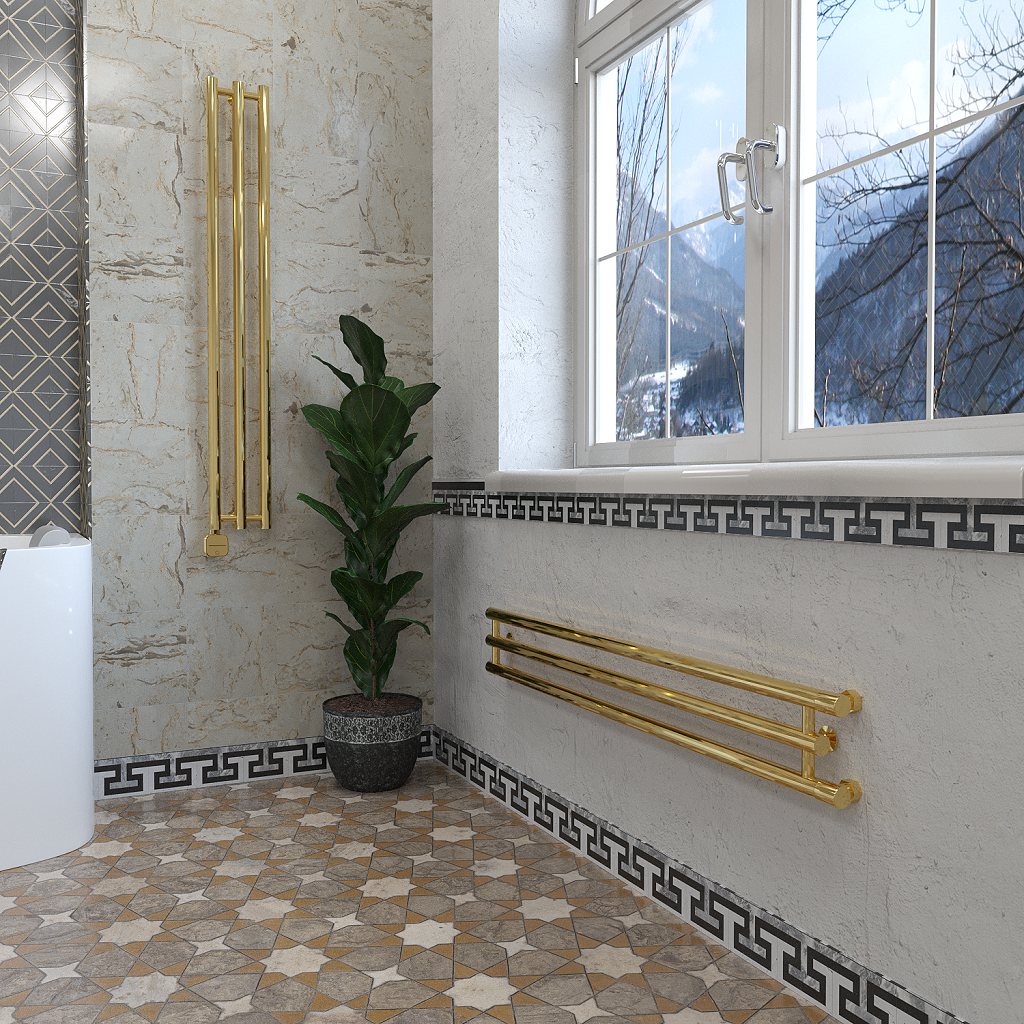 дизайн-радиатор отопления stinox minori design 17x120 золото глянец