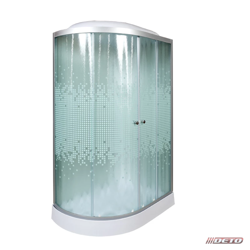 душевая кабина deto l902 r 120x80 стекла с рисунком, профиль хром (правая)