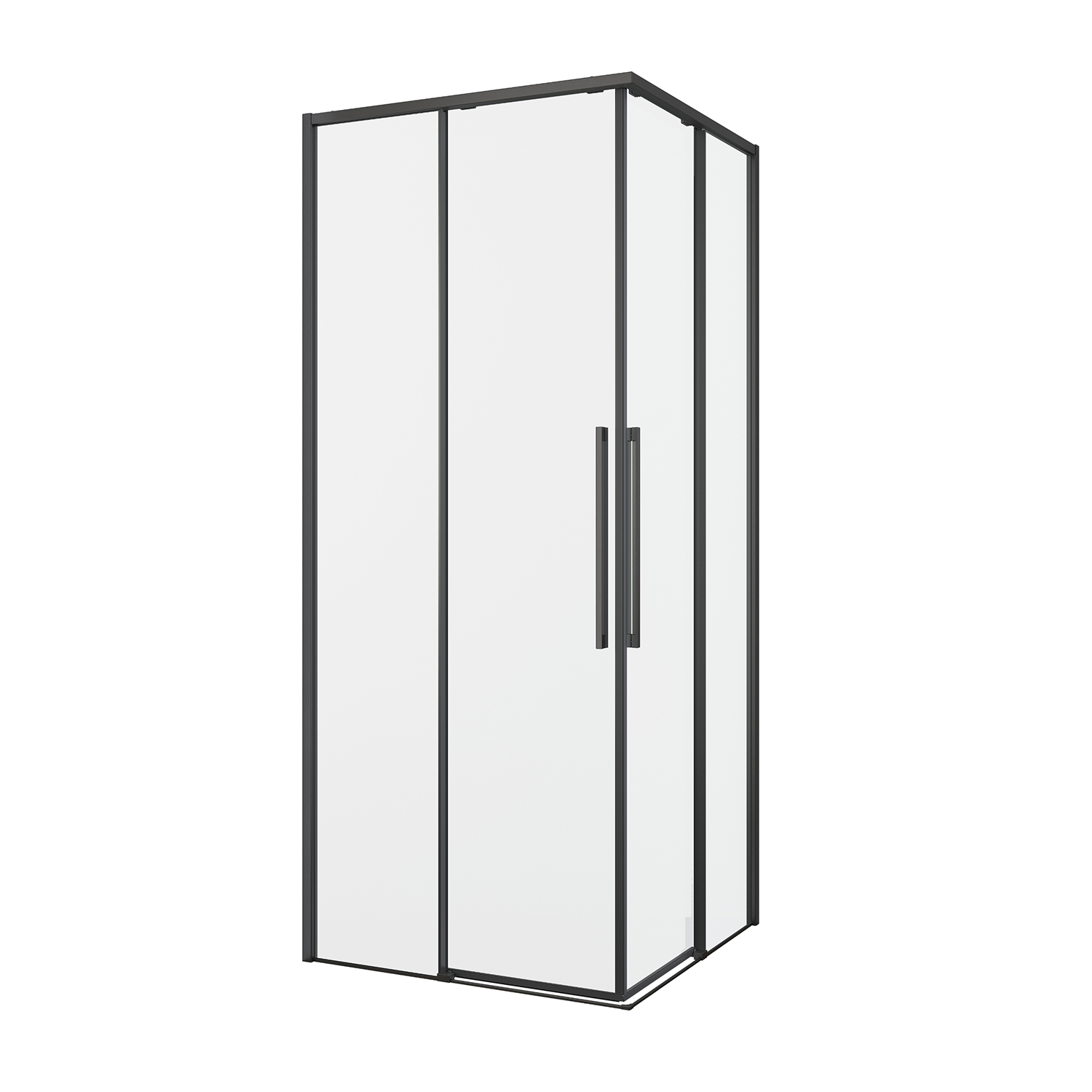 душевой уголок black&white stellar wind s1220-9090gm brushed gunmetal стекло прозрачное, профиль оружейная сталь