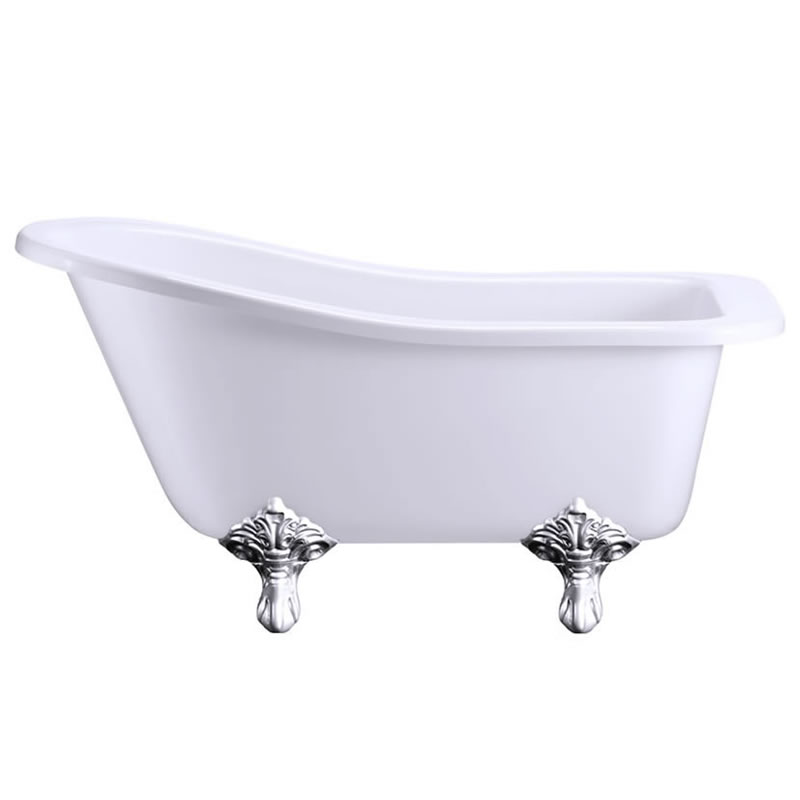 ванна акриловая burlington buckingham slipper e6 150x75 с ножками e11chr хром