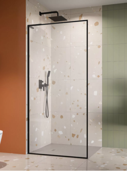 душевой уголок radaway modo f sl black ii 90x200 левый, стекла прозрачные, профиль черный