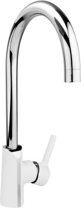 смеситель для кухни armatura angelit 6713-915-40 белый/хром