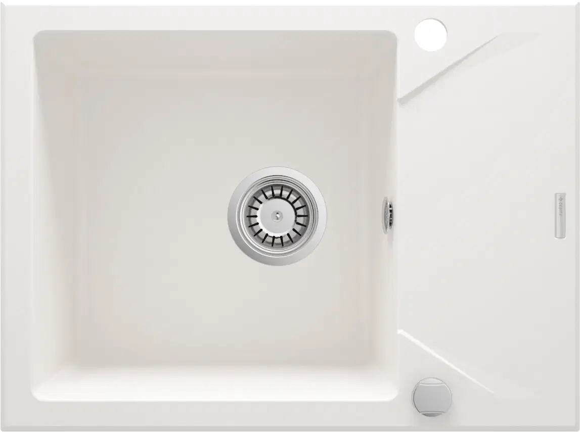 кухонная мойка deante evora zqj_a11a 59x44 с сифоном space saver, алебастр