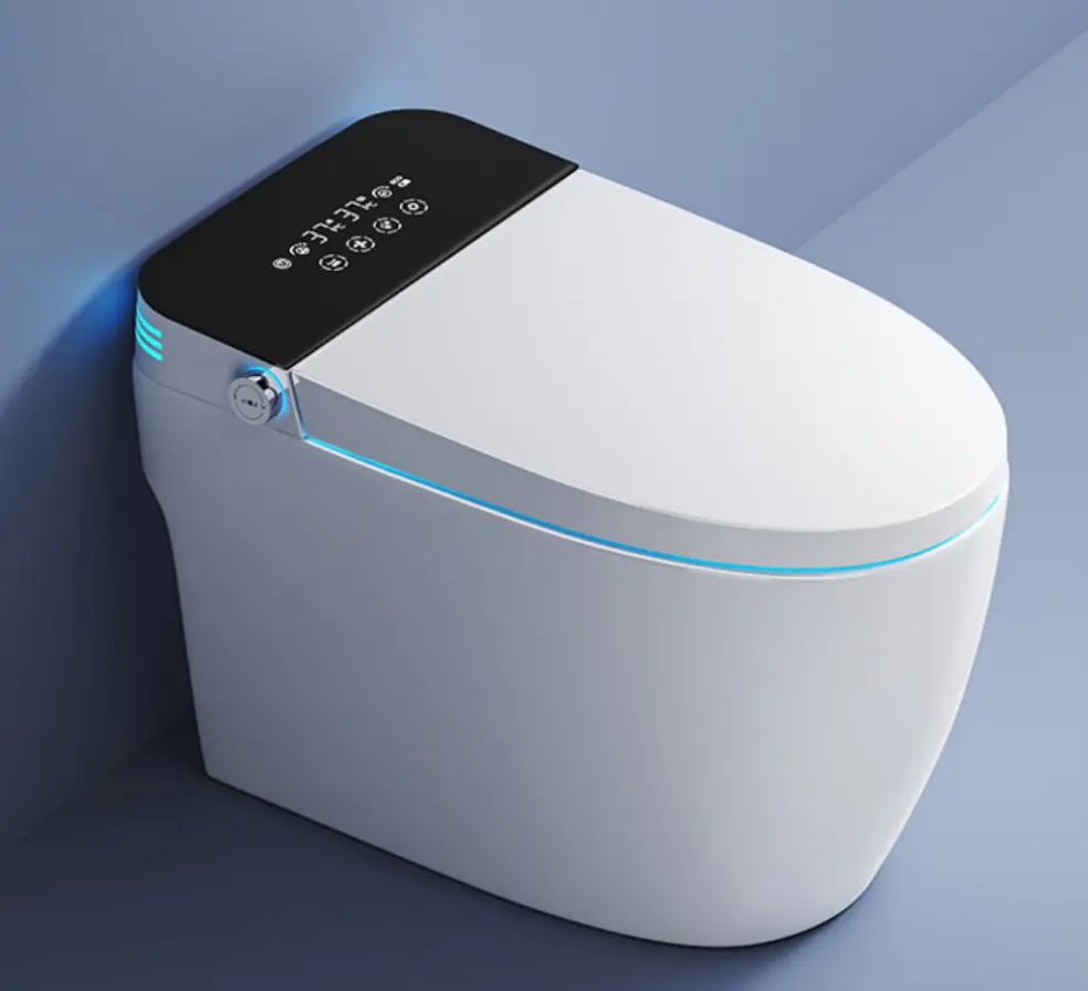 умный унитаз ceruttispa ezio smart ct11168 40x68 с дистанционным управлением, белый/черный