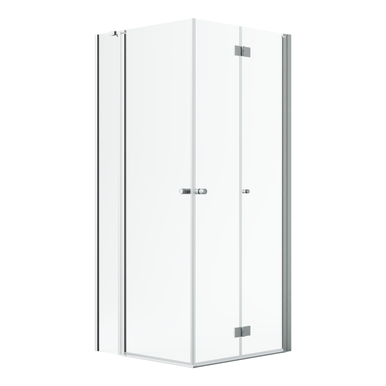 душевой уголок radaway nes brushed nickel kdd b + kdd ii 80x90 правый, стекла прозрачные, профиль брашированный никель