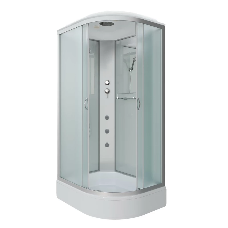 душевая кабина niagara ng-33184-14lg 110x80 стекла матовые, профиль серебро