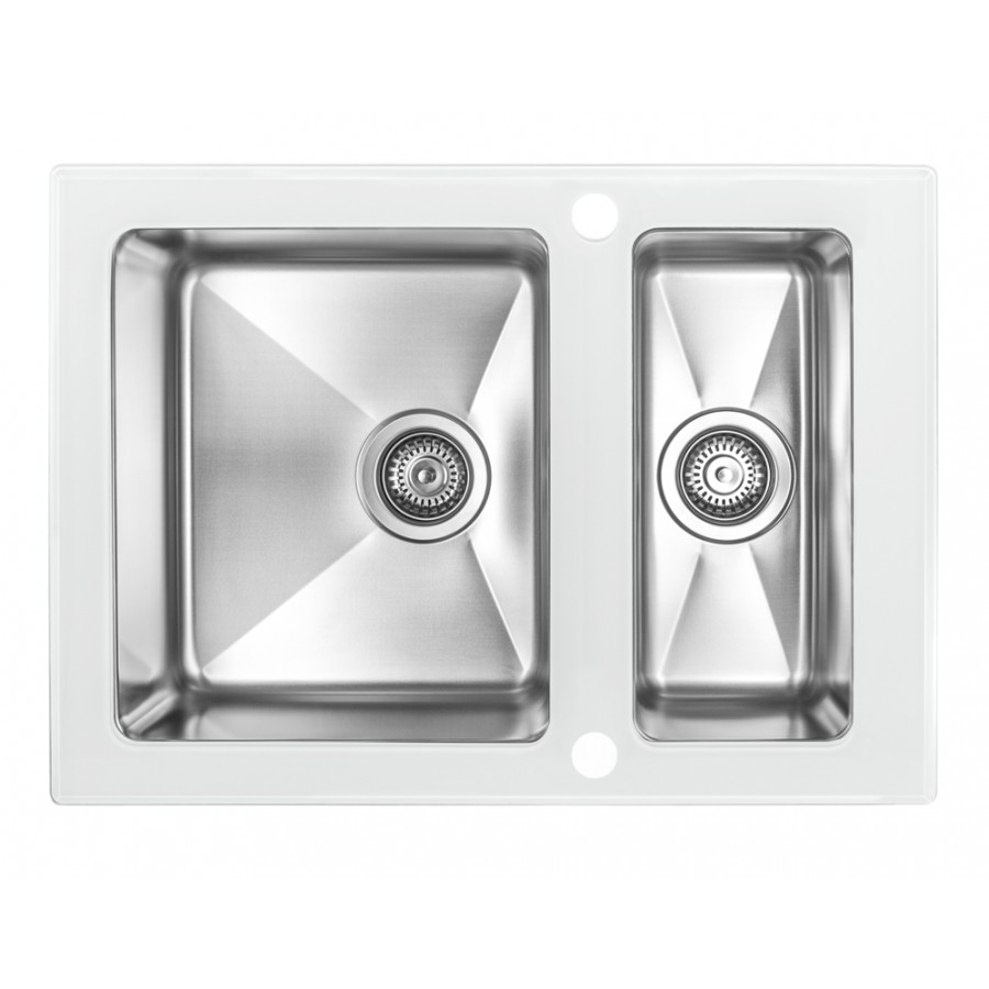 кухонная мойка zorg gs 6750-2 wh 67,5x50 белый