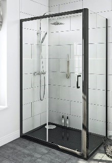 душевой уголок pelican ssw020100b 80x100 стекла прозрачные, профиль черный
