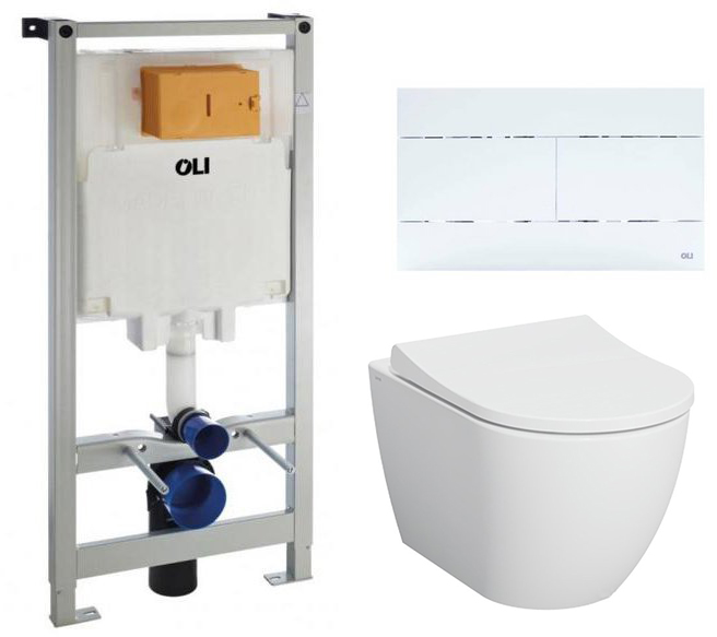 комплект инсталляции oli 80 с белой клавишей и унитазом vitra mia round smoothflush с сиденьем soft close